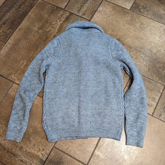 Soul Of London Grandpacore Wool Blend Cable Knit Cardigan Sweater Blue Size M - Picture 3 of 11